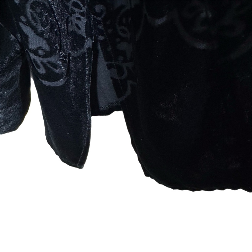 Working Classics Designs & Co. Silk Blend Velvet Burn Out Blouse Top 22/24 Black - Picture 5 of 7